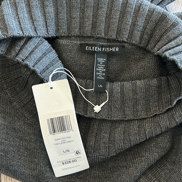 NWT EILEEN FISHER Merino
Jersey Turtleneck Dress in
Regenerative Wool - Picture 9 of 10